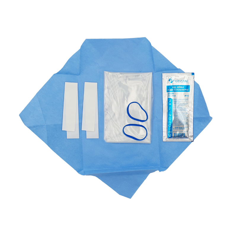 KRYSTAL COVER Kit gel + protection stérile en polyéthylène pour sondes superficielles